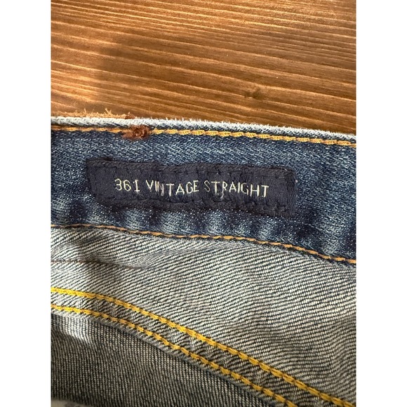 Vtg Lucky Brand 361 Straight Jeans Men's 42x34 Blue Denim Medium Wash 5-Pockets - Picture 4 of 10